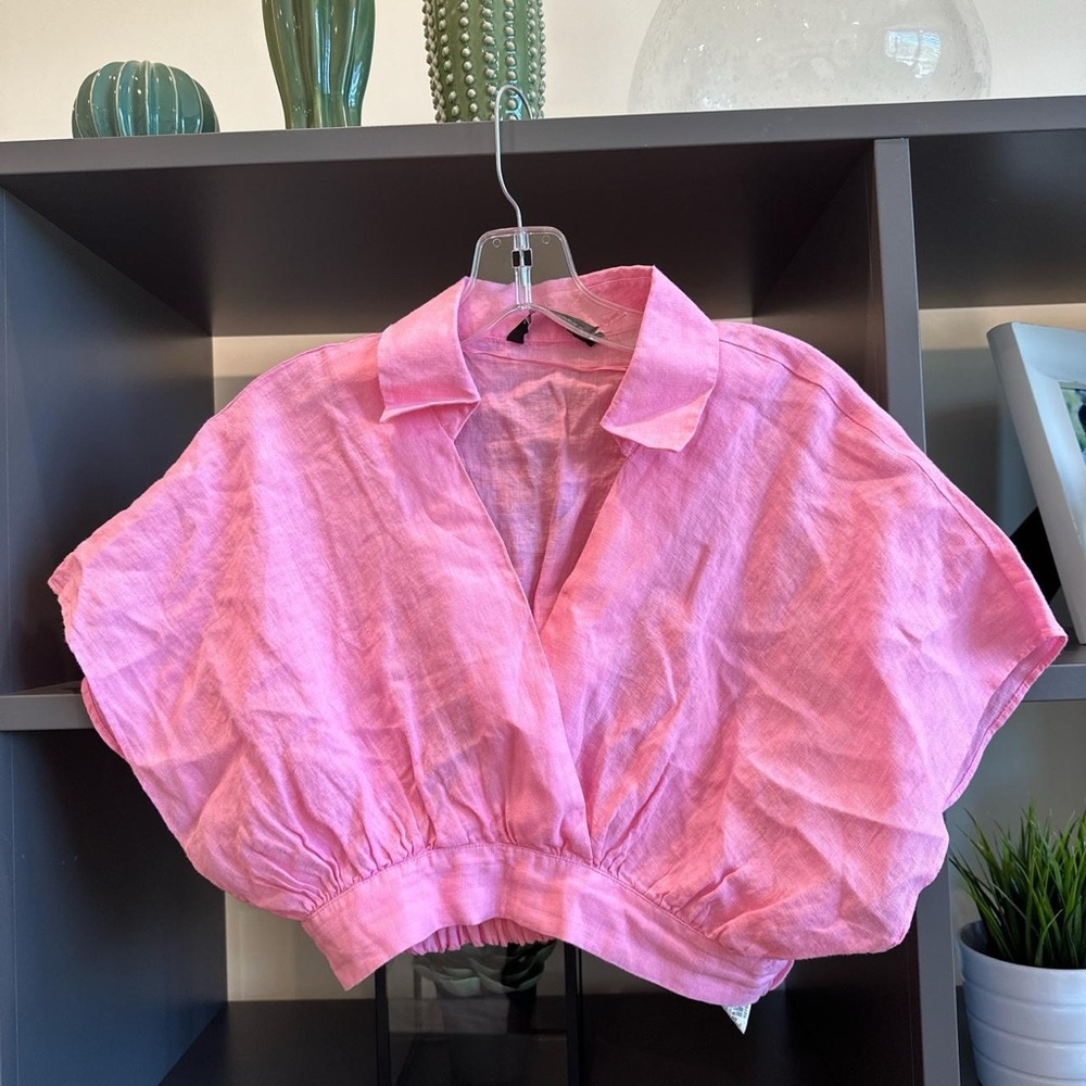 Zara pink cropped collard top. Worn once or twice!!